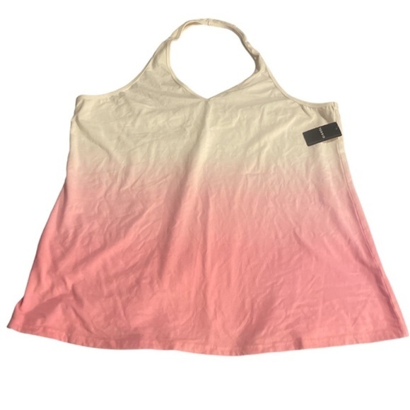 Women's Plus Size Torrid Foxy Halter Top Pink White Size 5 NWT #6119 - Picture 2 of 2